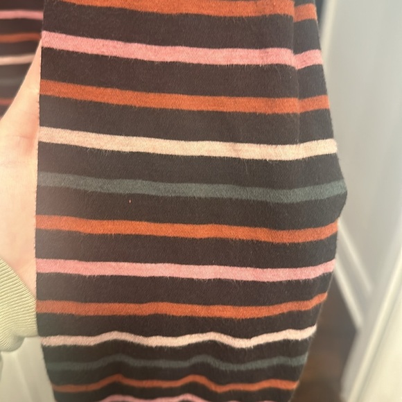 Madewell whisper cotton rib-crewneck long-sleeve tee in ryley stripe XL - Picture 4 of 4